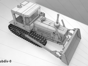 3d dt-75 - soviet ttractor - buldozer 3D Model