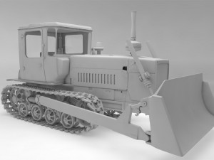 3d dt-75 - soviet ttractor - buldozer 3D Model