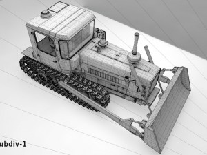 3d dt-75 - soviet ttractor - buldozer 3D Model