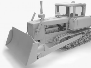 3d dt-75 - soviet ttractor - buldozer 3D Model
