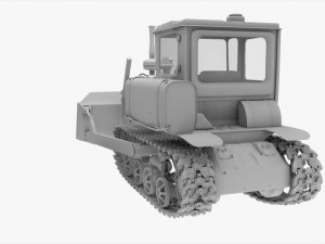 3d dt-75 - soviet ttractor - buldozer 3D Model
