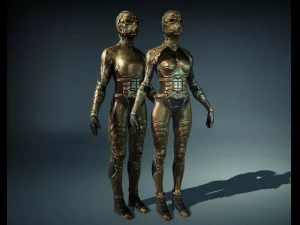 futuristic characters 3D Model