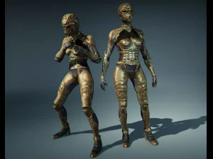 futuristic characters 3D Model
