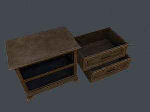 3d bedside table model 3D Model