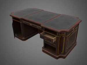 classical wooden writing table model 3D Model