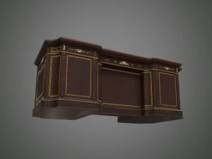 classical wooden writing table model 3D Model