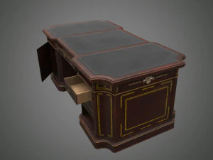 classical wooden writing table model 3D Model