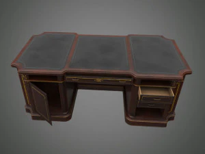 classical wooden writing table model 3D Model