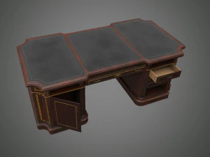classical wooden writing table model 3D Model