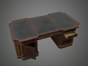 classical wooden writing table model 3D Model