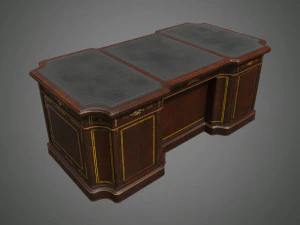 classical wooden writing table model 3D Model