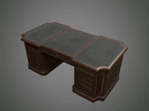 classical wooden writing table model 3D Model