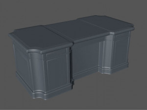 classical wooden writing table model 3D Модель