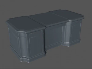 classical wooden writing table model 3D Model