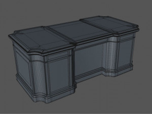 classical wooden writing table model 3D Модель