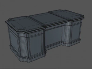 classical wooden writing table model 3D Model