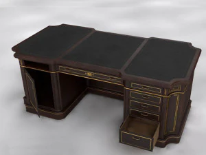 classical wooden writing table model 3D Model