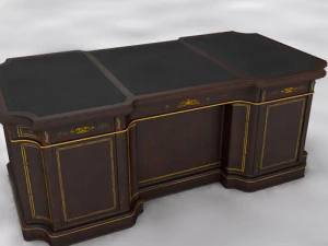 classical wooden writing table model 3D Model