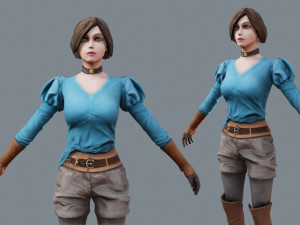 cartoon girl Modèle 3D