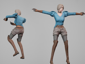 cartoon girl Modèle 3D