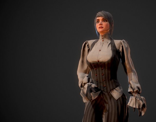 3d steampunk girl 3D Model .c4d .max .obj .3ds .fbx .stl .blend 