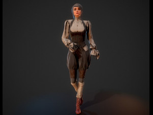 3d steampunk girl 3D Model