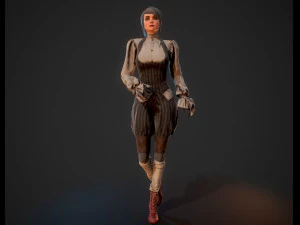 3d steampunk girl 3D Model