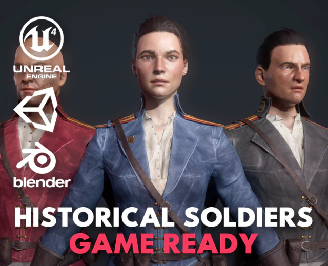 fictional historical soldiers 3D Model .c4d .max .obj .3ds .fbx .stl .blend 
