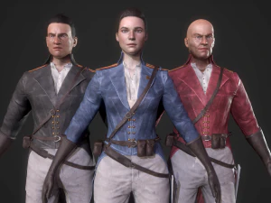 fictional historical soldiers 3D Model