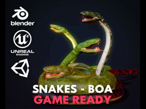 snakes boa - game ready 3D Model