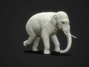 asian elephants - game ready 3D Model