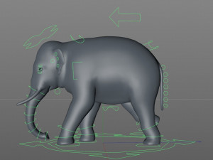 asian elephants - game ready Model 3D
