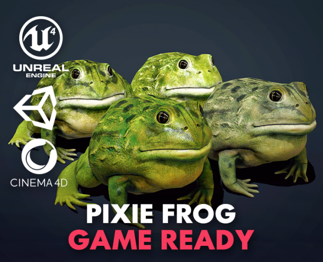 pixie frog - game ready Modelo 3D .c4d .max .obj .3ds .fbx .stl .blend 