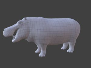 hippopotamus - game ready 3D Модель