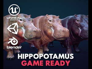 hippopotamus - game ready 3D Model