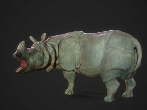 indian rhinoceros - game ready 3D-Modell