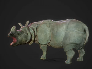 indian rhinoceros - game ready 3D Model