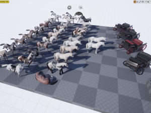 Horses - stallions 3D Модель