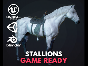 Horses - stallions 3D Model