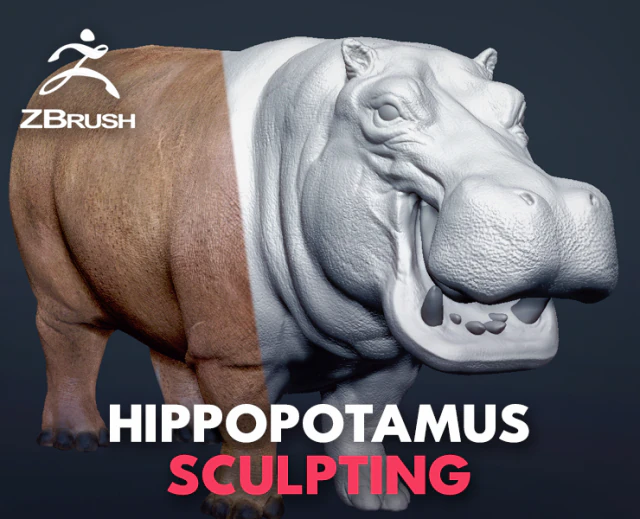 hippopotamus - sculpt 3D Model .c4d .max .obj .3ds .fbx .stl .blend 