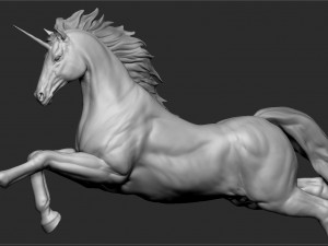 horse - unicorn - figurine Modelo 3D