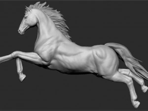 koń - jednorożec - figurka Model 3D