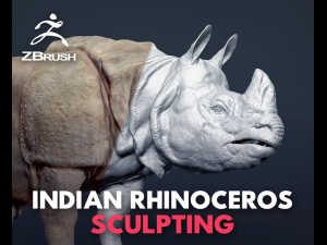 Indian rhinoceros - sculpt 3D Model