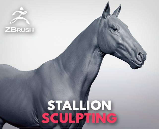 realistic horse - sculpt 3Dモデル .c4d .max .obj .3ds .fbx .stl .blend 