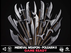 Broń średniowieczna - Polearms II Model 3D