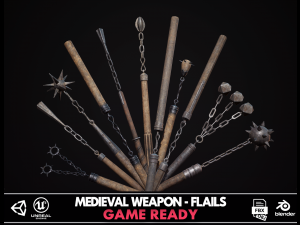 Medieval Weapon - Flails Modelo 3D