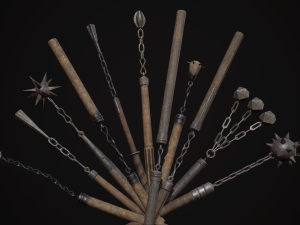 Medieval Weapon - Flails 3D Model