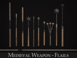 Medieval Weapon - Flails 3D Model