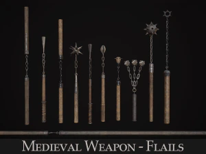 Medieval Weapon - Flails 3D Model