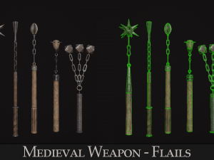 Medieval Weapon - Flails 3D Model